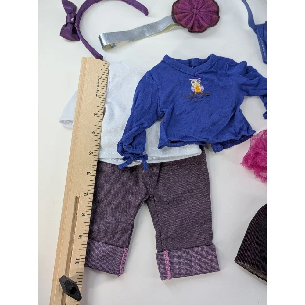 PINKS & PURPLES OUTFITS🇺🇸American Girl Doll Jeans Hair Accessories Purse LOT 8